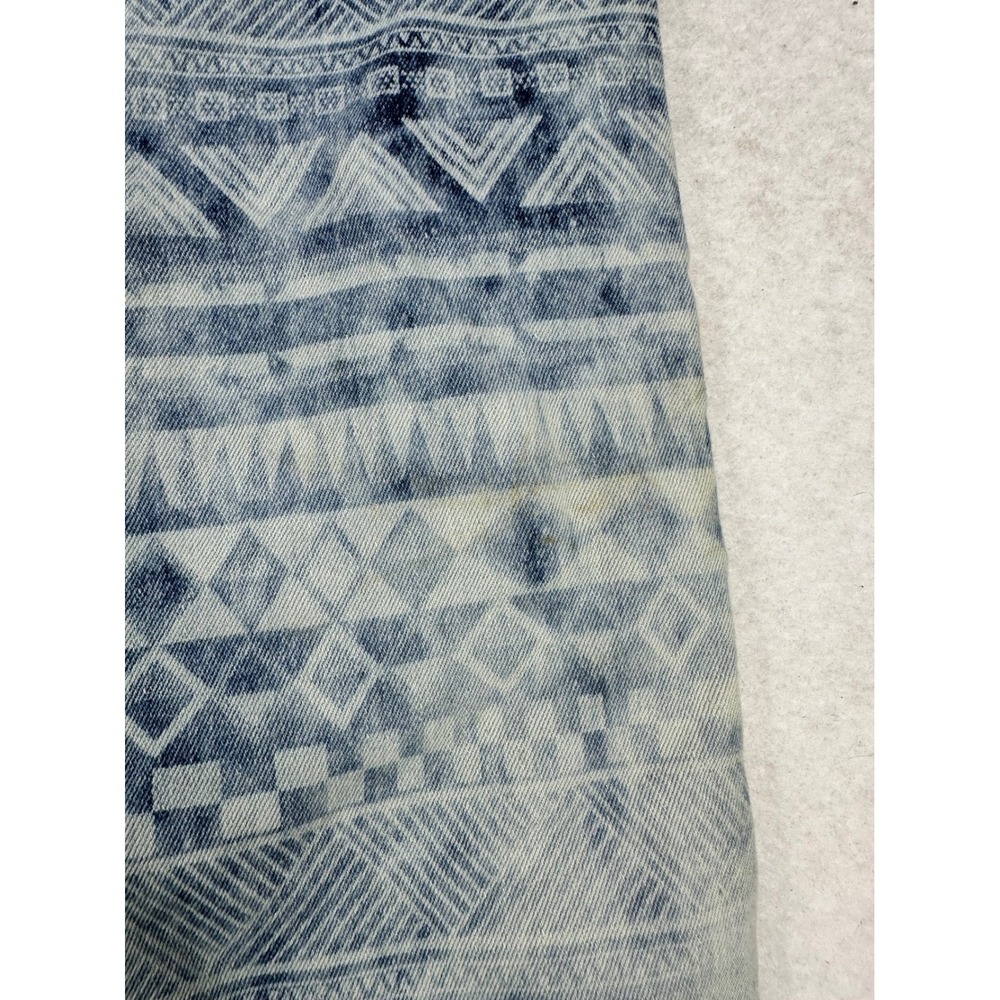 Victorious Los Angeles Mens Geometric Tribal Acid Wash Denim Joggers Blue Size L - Picture 3 of 7